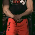 Brand Ambassador Bodybuilding Champion Nitin Sharma in InGene Fitness Black Signature Red Shorts