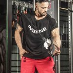 Powerlifting Rag Top - Black, InGene Gym Short - Red