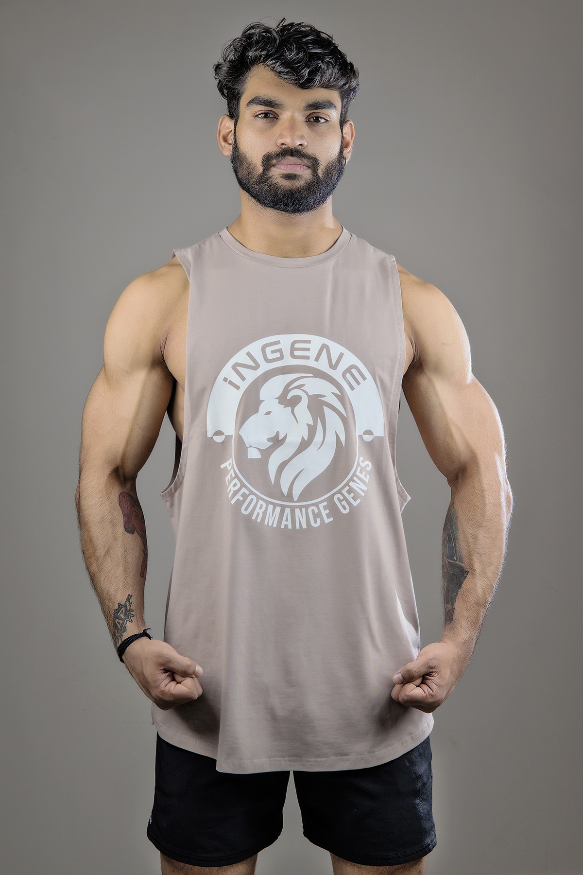 InGene Genesis DeepCut Tank Top – Brown – 2